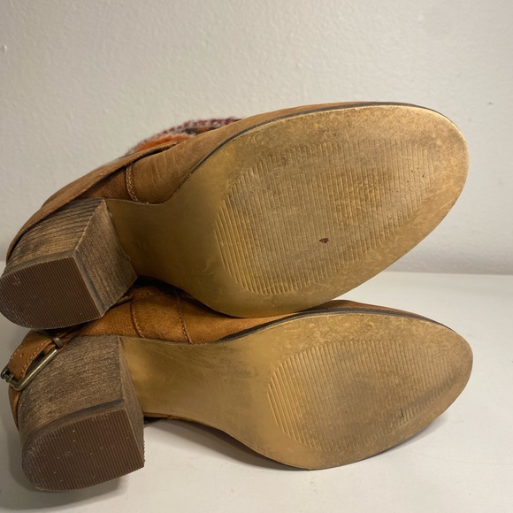 Steve Madden Leather Boho Southwestern Cognac Tolteca Mid-Calf Boot size… - Picture 5 of 10